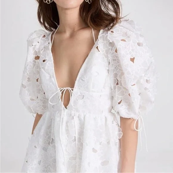 For Love and Lemons White Mini Lace Dress - Picture 2 of 9